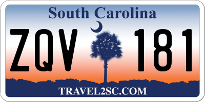 SC license plate ZQV181