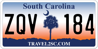 SC license plate ZQV184