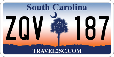 SC license plate ZQV187