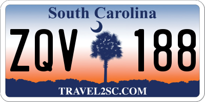 SC license plate ZQV188