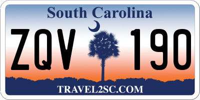 SC license plate ZQV190