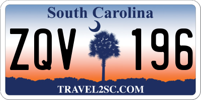 SC license plate ZQV196