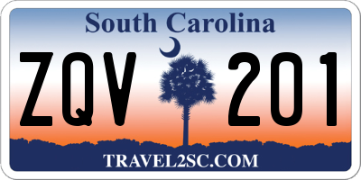 SC license plate ZQV201