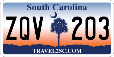 SC license plate ZQV203
