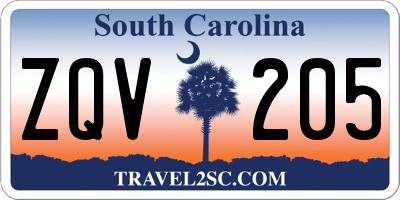 SC license plate ZQV205