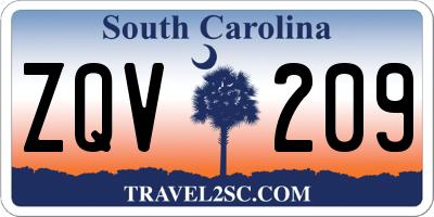 SC license plate ZQV209