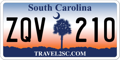 SC license plate ZQV210