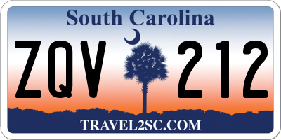 SC license plate ZQV212