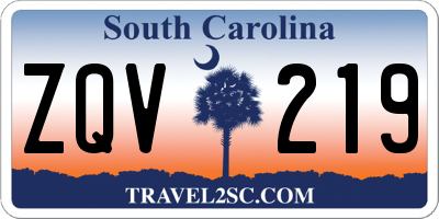 SC license plate ZQV219