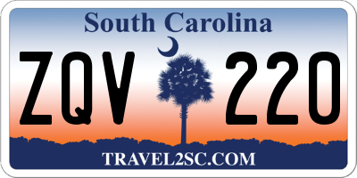 SC license plate ZQV220