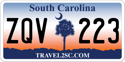 SC license plate ZQV223