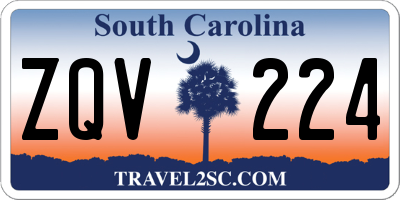 SC license plate ZQV224