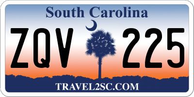 SC license plate ZQV225