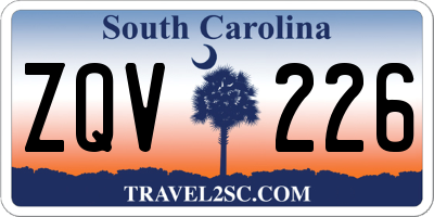 SC license plate ZQV226