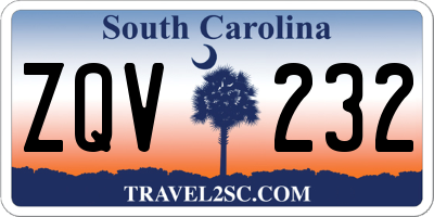 SC license plate ZQV232