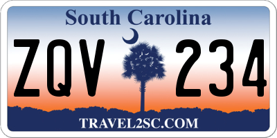 SC license plate ZQV234