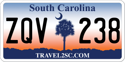 SC license plate ZQV238
