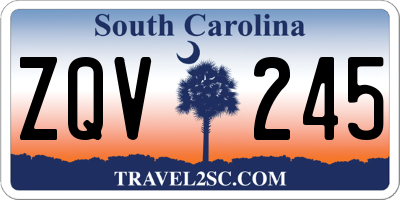 SC license plate ZQV245