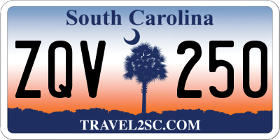 SC license plate ZQV250