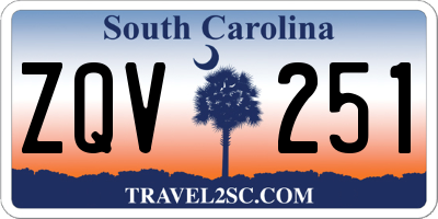 SC license plate ZQV251