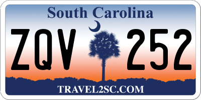 SC license plate ZQV252