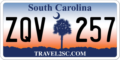 SC license plate ZQV257