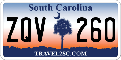 SC license plate ZQV260