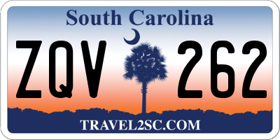 SC license plate ZQV262
