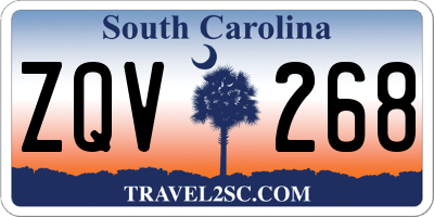 SC license plate ZQV268