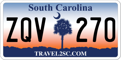 SC license plate ZQV270