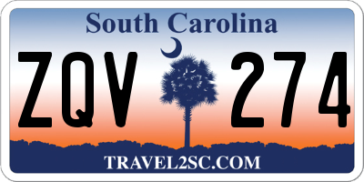 SC license plate ZQV274