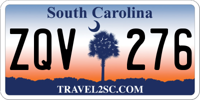 SC license plate ZQV276