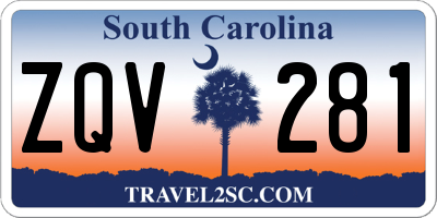 SC license plate ZQV281