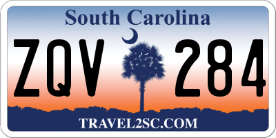 SC license plate ZQV284