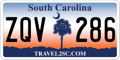 SC license plate ZQV286
