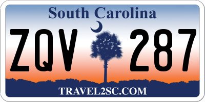 SC license plate ZQV287