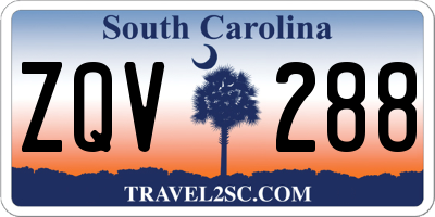 SC license plate ZQV288