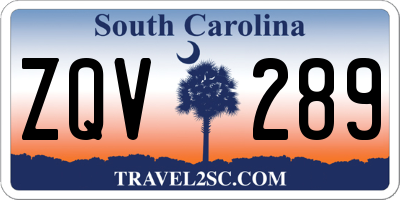 SC license plate ZQV289