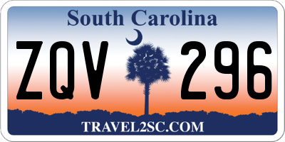 SC license plate ZQV296