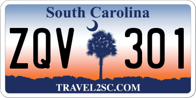 SC license plate ZQV301