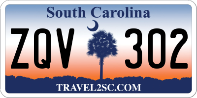 SC license plate ZQV302