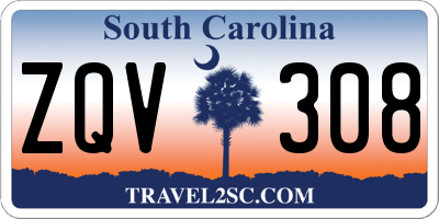 SC license plate ZQV308