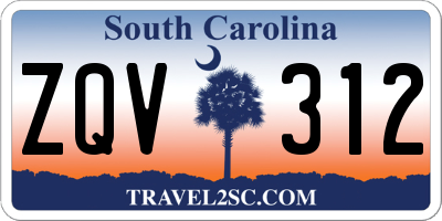 SC license plate ZQV312