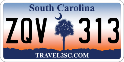 SC license plate ZQV313