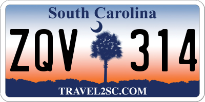 SC license plate ZQV314