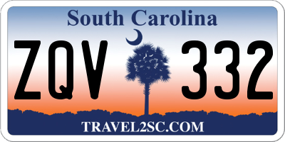 SC license plate ZQV332