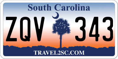 SC license plate ZQV343