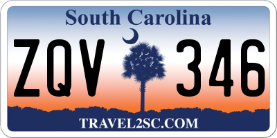 SC license plate ZQV346
