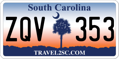 SC license plate ZQV353