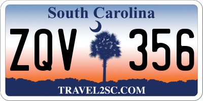SC license plate ZQV356